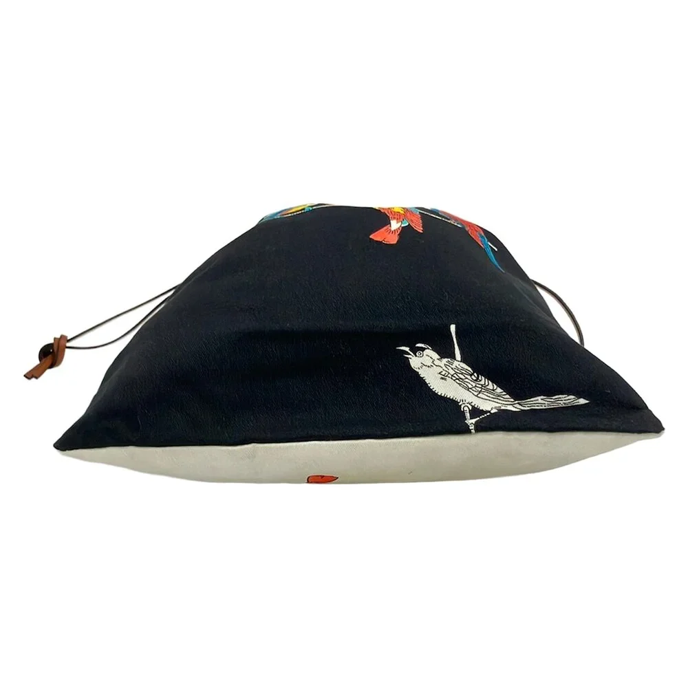 Loewe Drawstring Pouch Brown Multi Cotton Leather